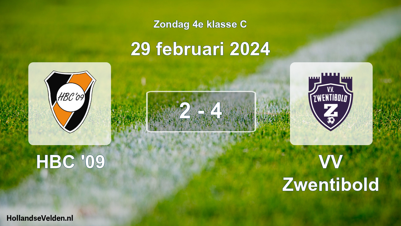Total number of matches played: HBC '09 - VV Zwentibold 2 - 4 (29 February 2024)