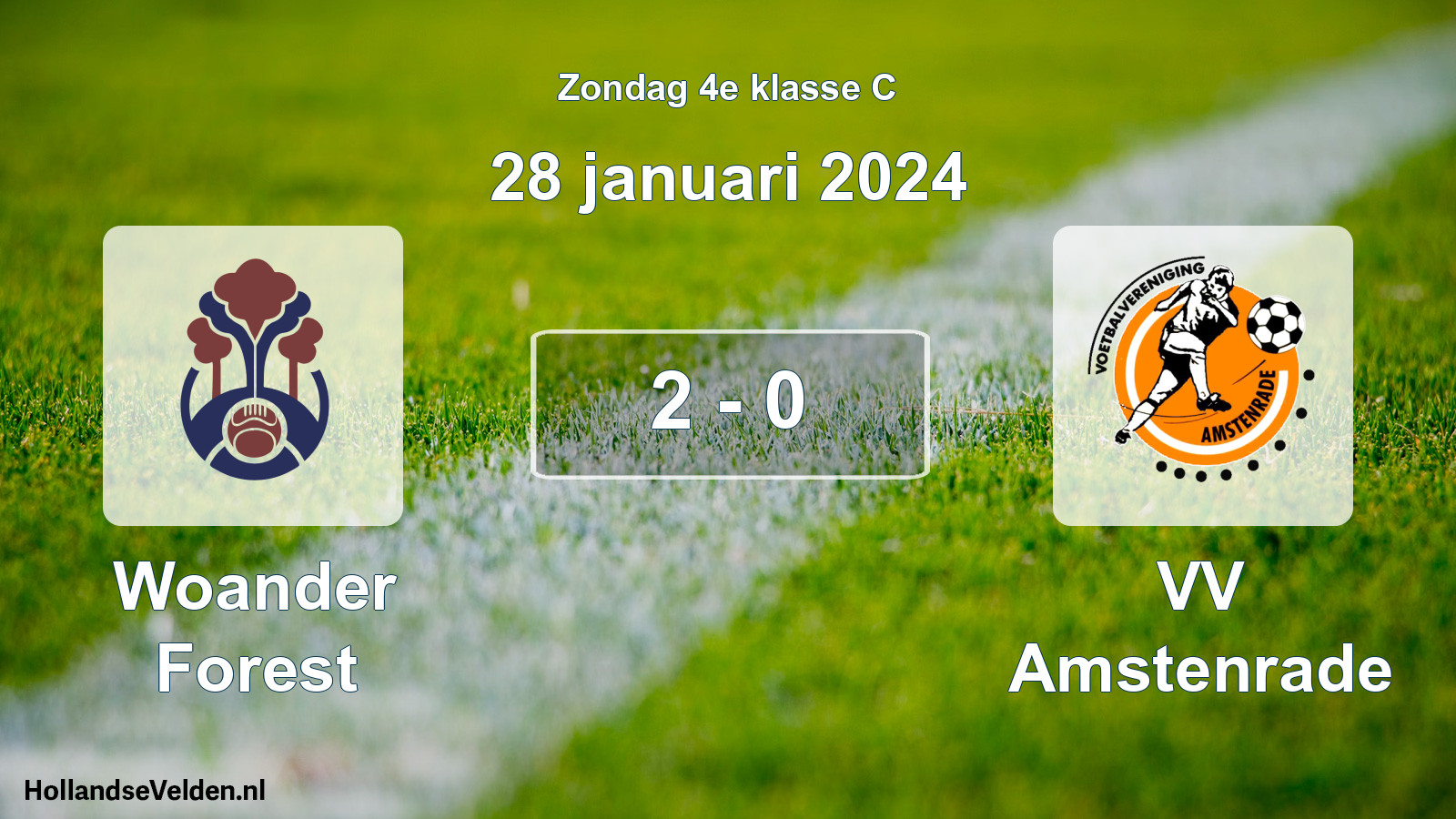 Total number of matches played: Woander Forest - VV Amstenrade 2 - 0 (28 January 2024)
