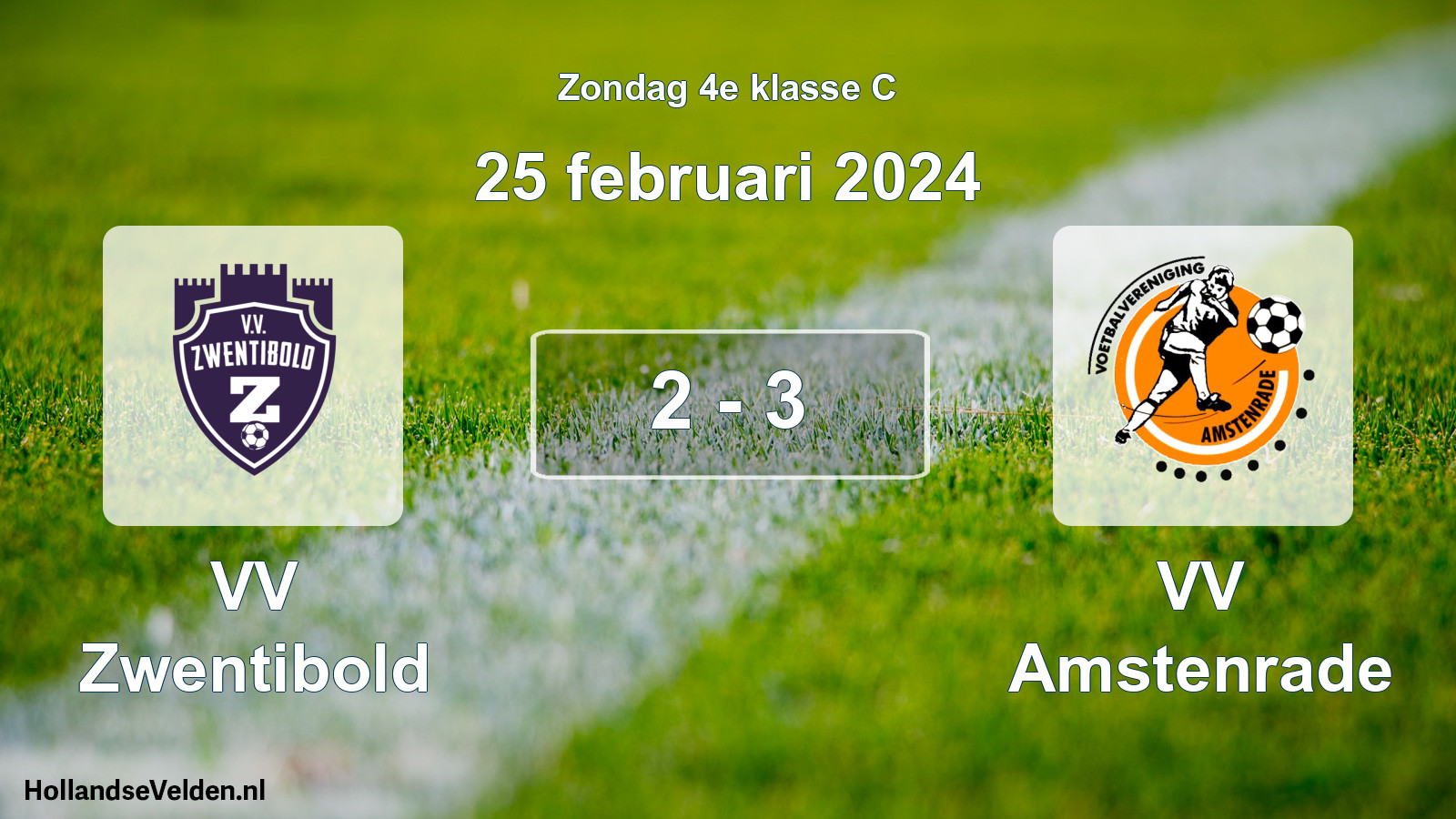 Total number of matches played: VV Zwentibold - VV Amstenrade 2 - 3 (25 February 2024)