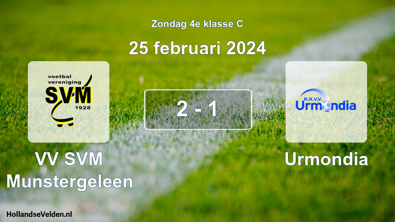Total number of matches played: VV SVM Munstergeleen - Urmondia 2 - 1 (25 February 2024)