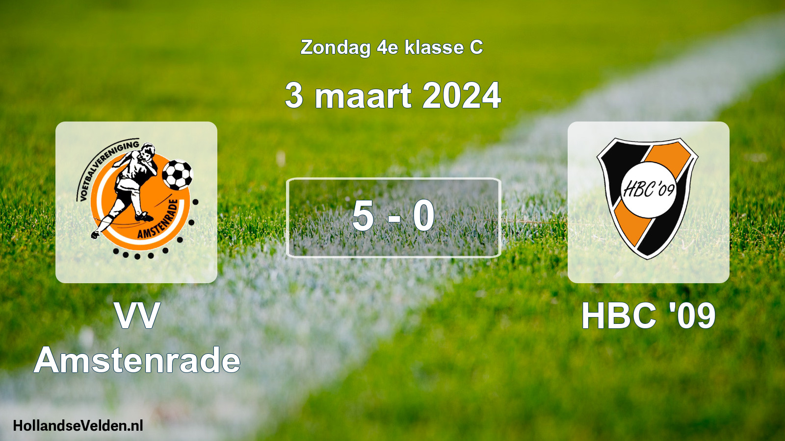 Total number of matches played: VV Amstenrade - HBC '09 5 - 0 (3 March 2024)