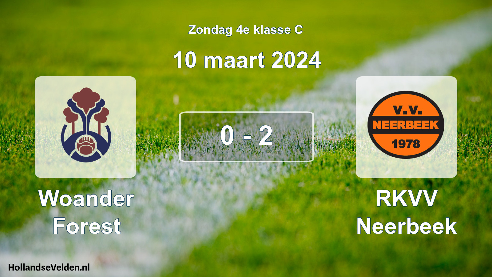 Total number of matches played: Woander Forest - RKVV Neerbeek 0 - 2 (10 March 2024)