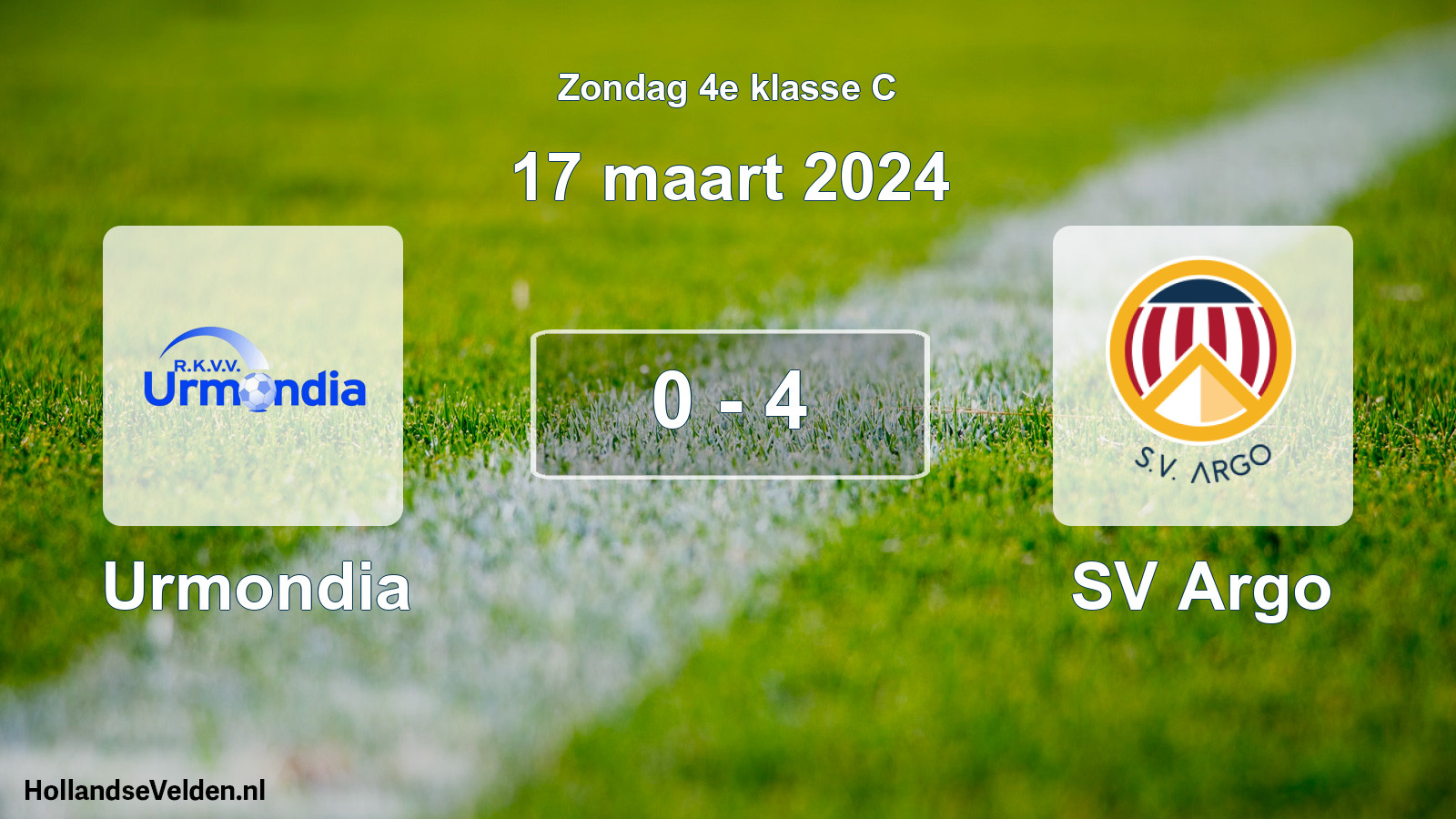 Total number of matches played: Urmondia - SV Argo 0 - 4 (17 March 2024)