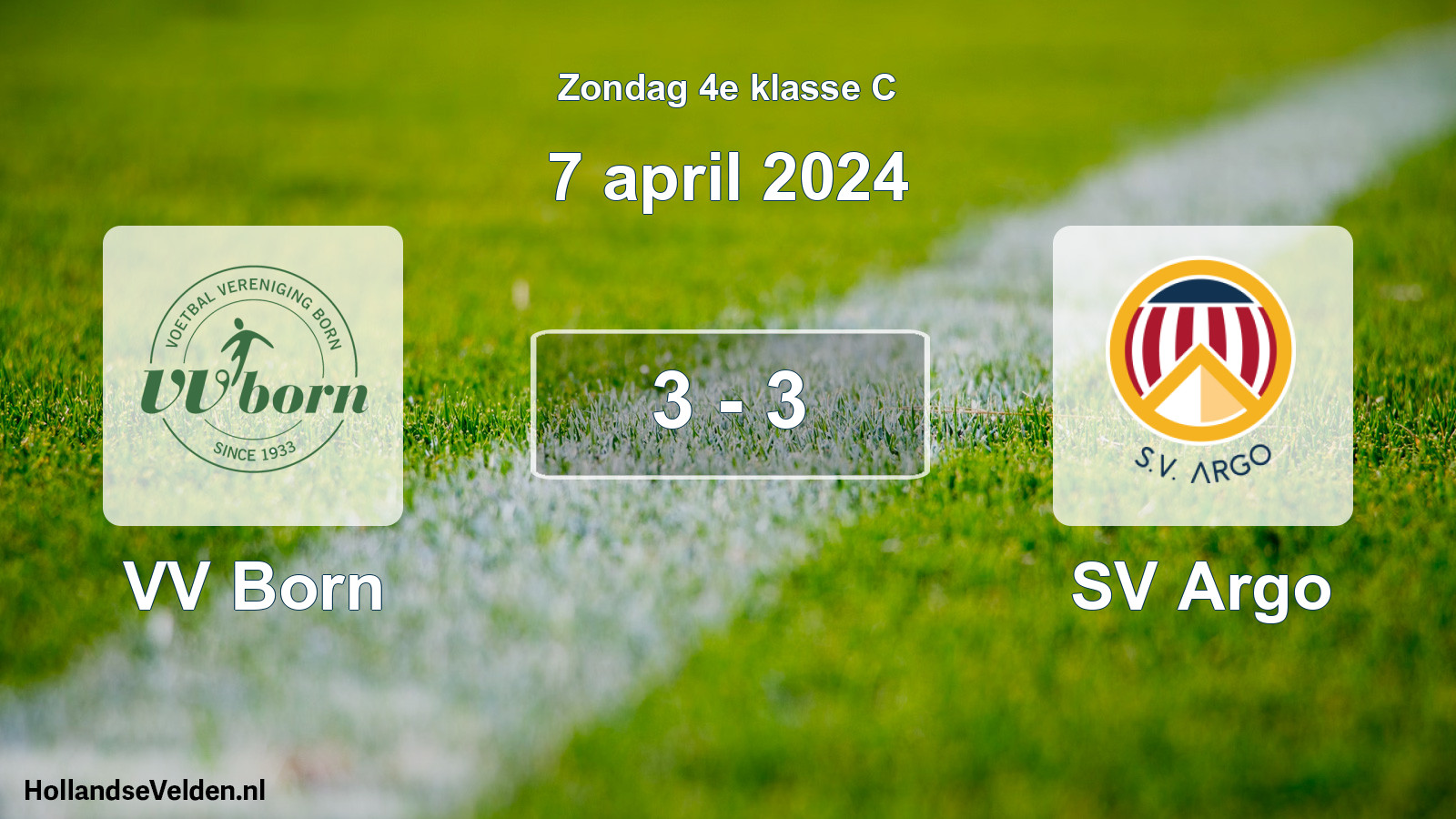 Total number of matches played: VV Born - SV Argo 3 - 3 (7 April 2024)