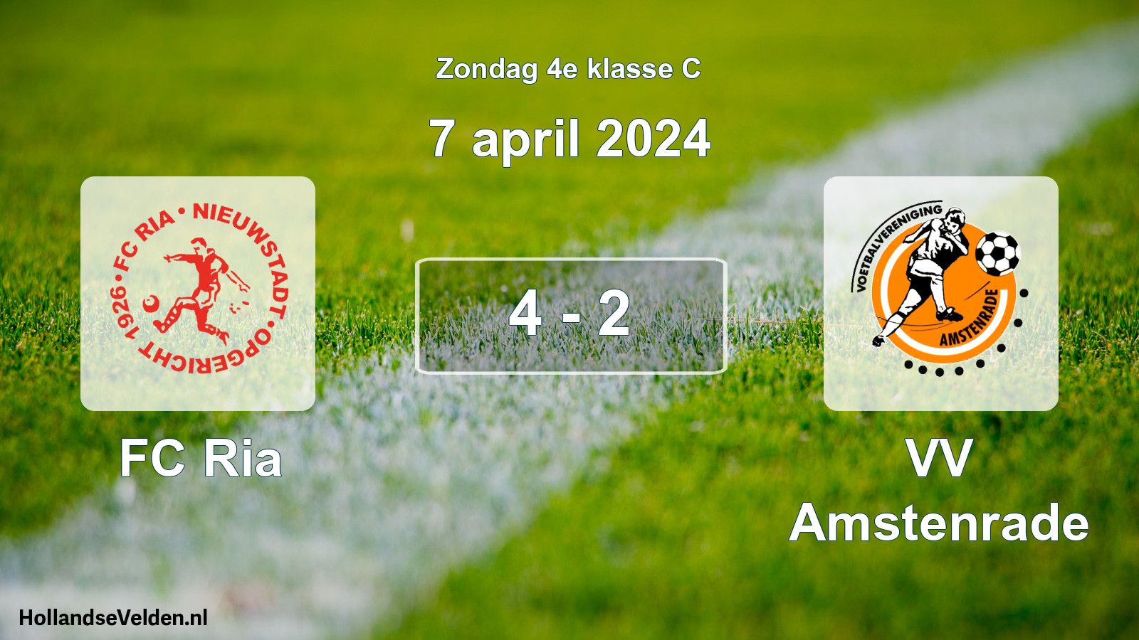 Total number of matches played: FC Ria - VV Amstenrade 4 - 2 (7 April 2024)