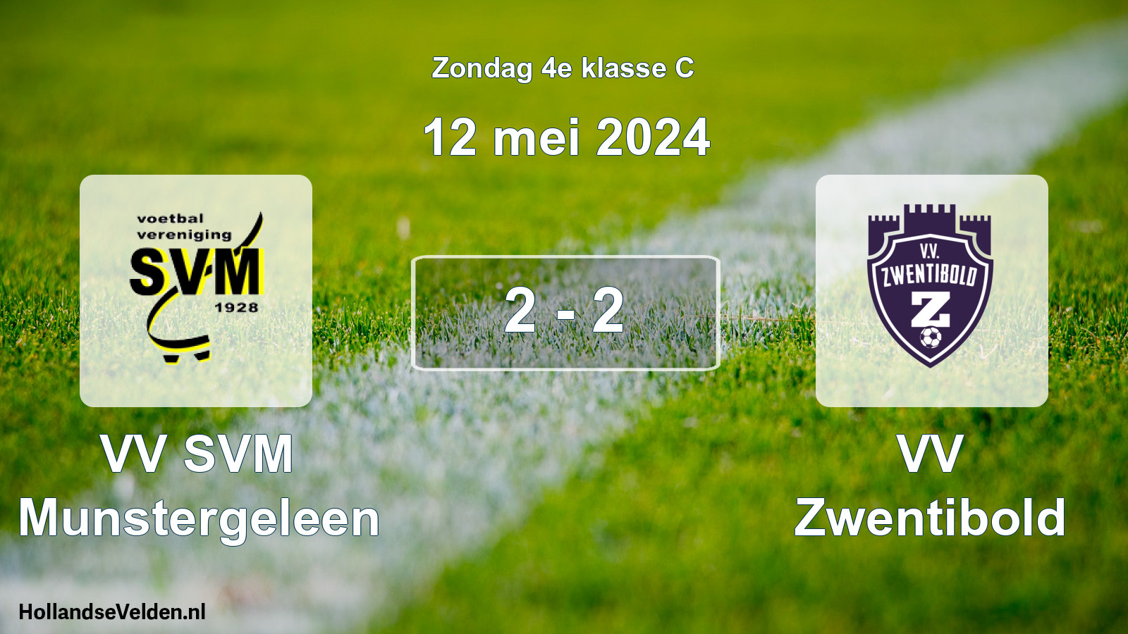 Total number of matches played: VV SVM Munstergeleen - VV Zwentibold 2 - 2 (12 May 2024)
