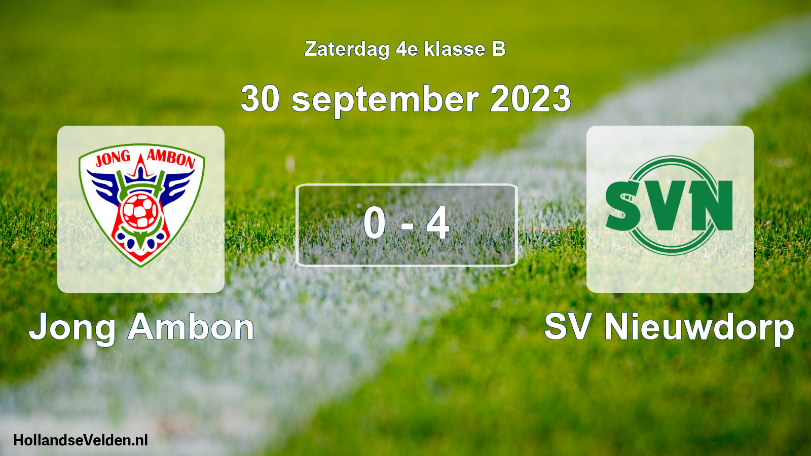 Total number of matches played: Jong Ambon - SV Nieuwdorp 0 - 4 (30 September 2023)