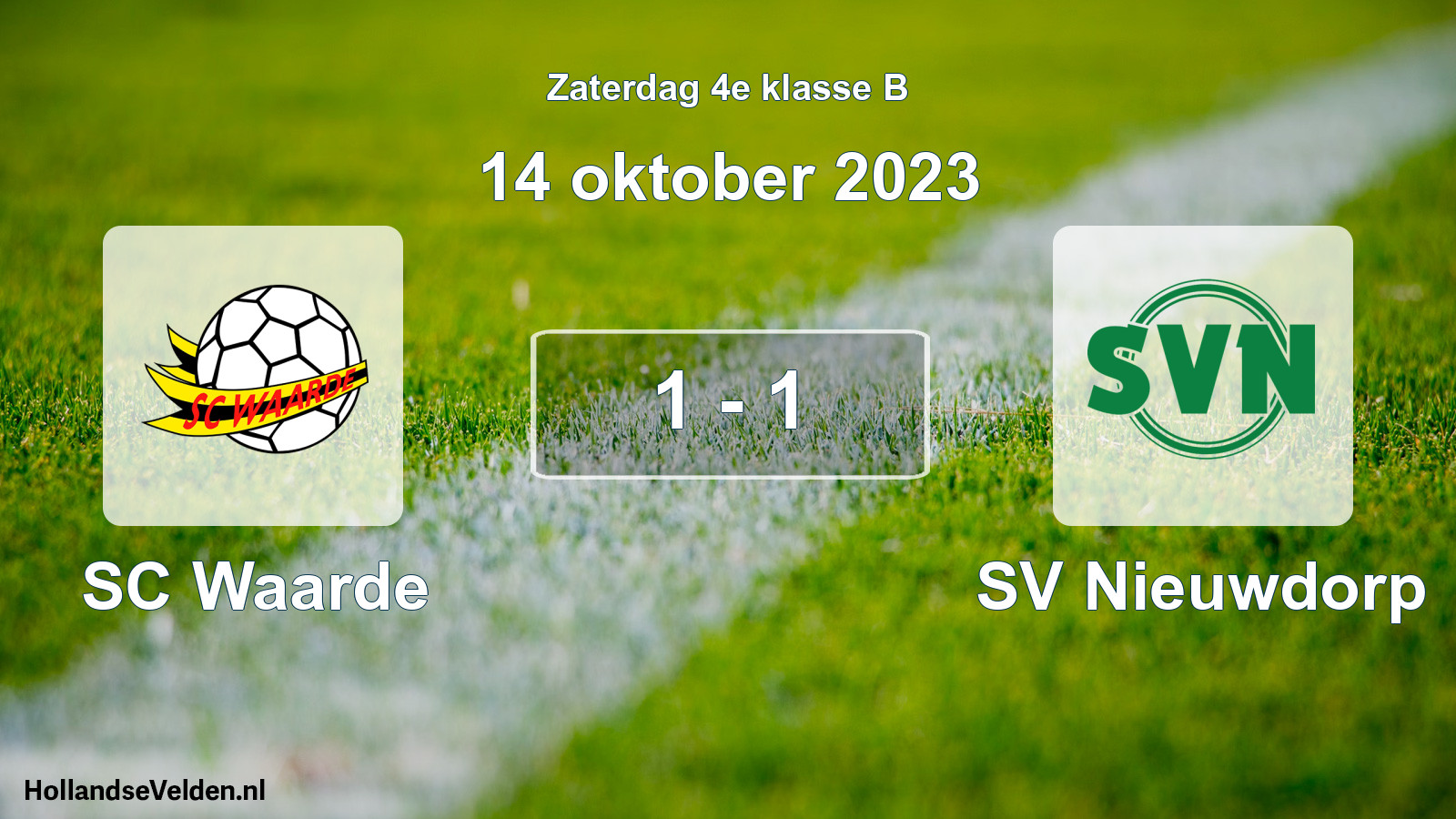 Total number of matches played: SC Waarde - SV Nieuwdorp 1 - 1 (14 October 2023)