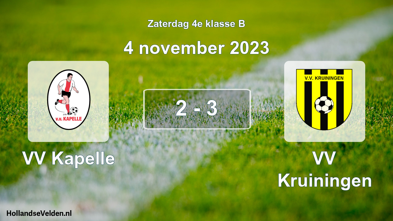 Total number of matches played: VV Kapelle - VV Kruiningen 2 - 3 (4 November 2023)