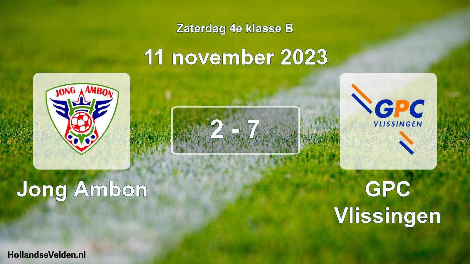 Total number of matches played: Jong Ambon - GPC Vlissingen 2 - 7 (11 November 2023)