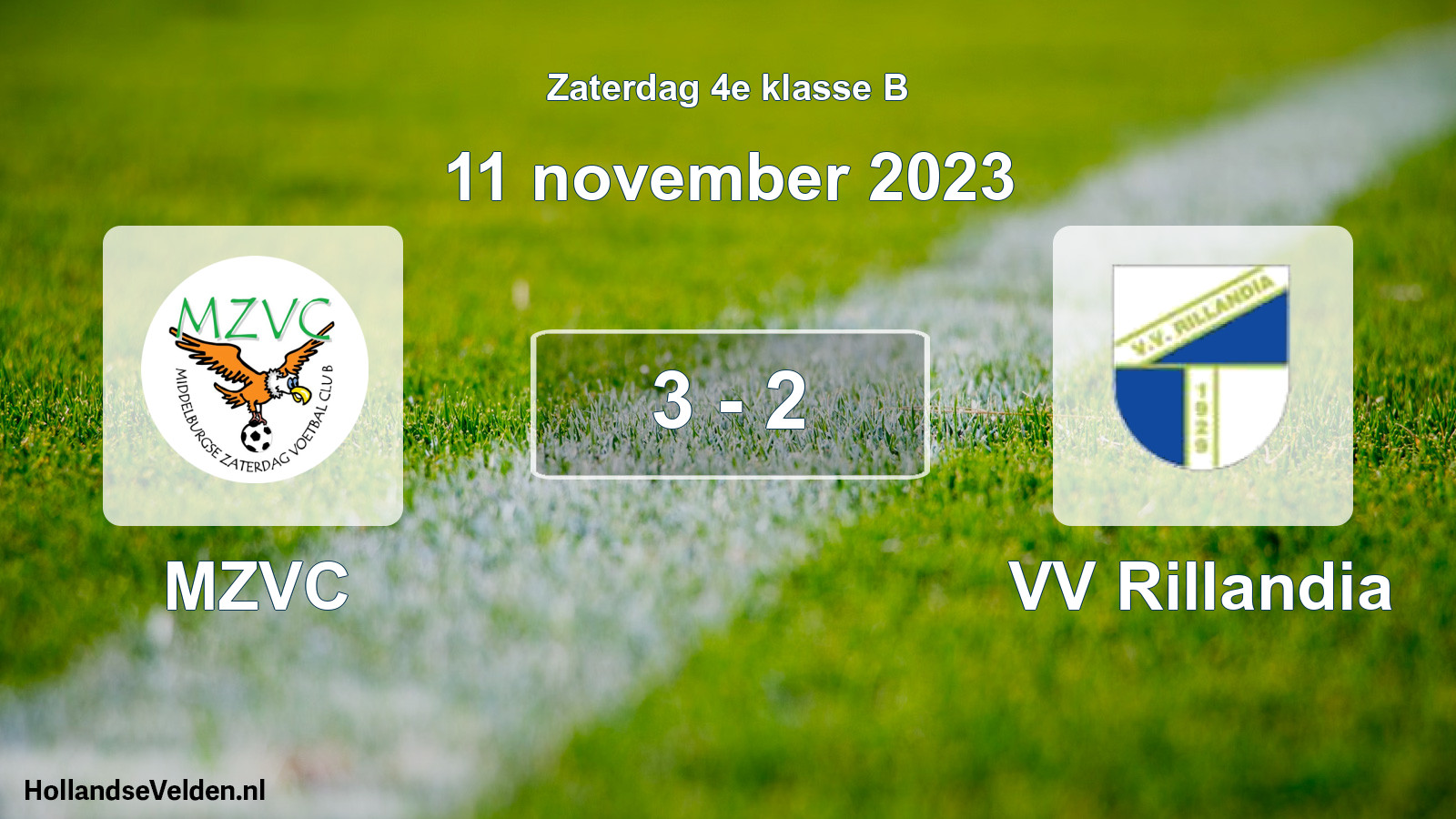 Total number of matches played: MZVC - VV Rillandia 3 - 2 (11 November 2023)