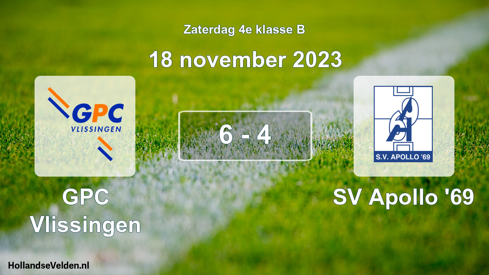 Total number of matches played: GPC Vlissingen - SV Apollo '69 6 - 4 (18 November 2023)