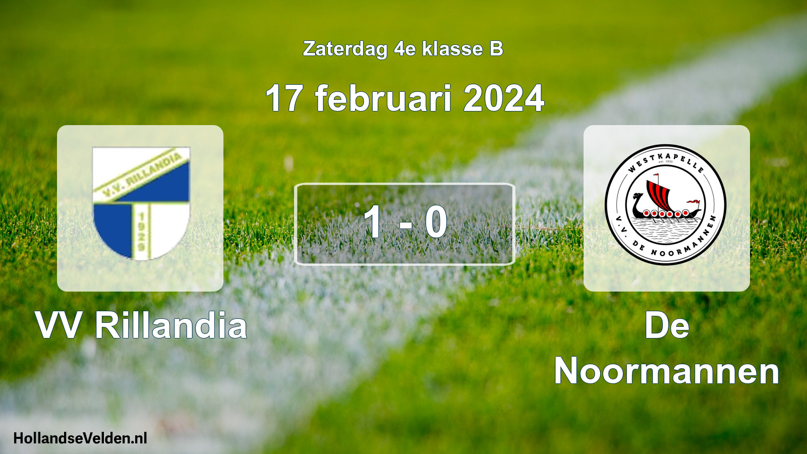 Total number of matches played: VV Rillandia - De Noormannen 1 - 0 (17 February 2024)
