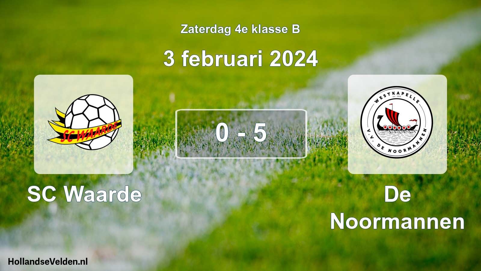 Total number of matches played: SC Waarde - De Noormannen 0 - 5 (3 February 2024)