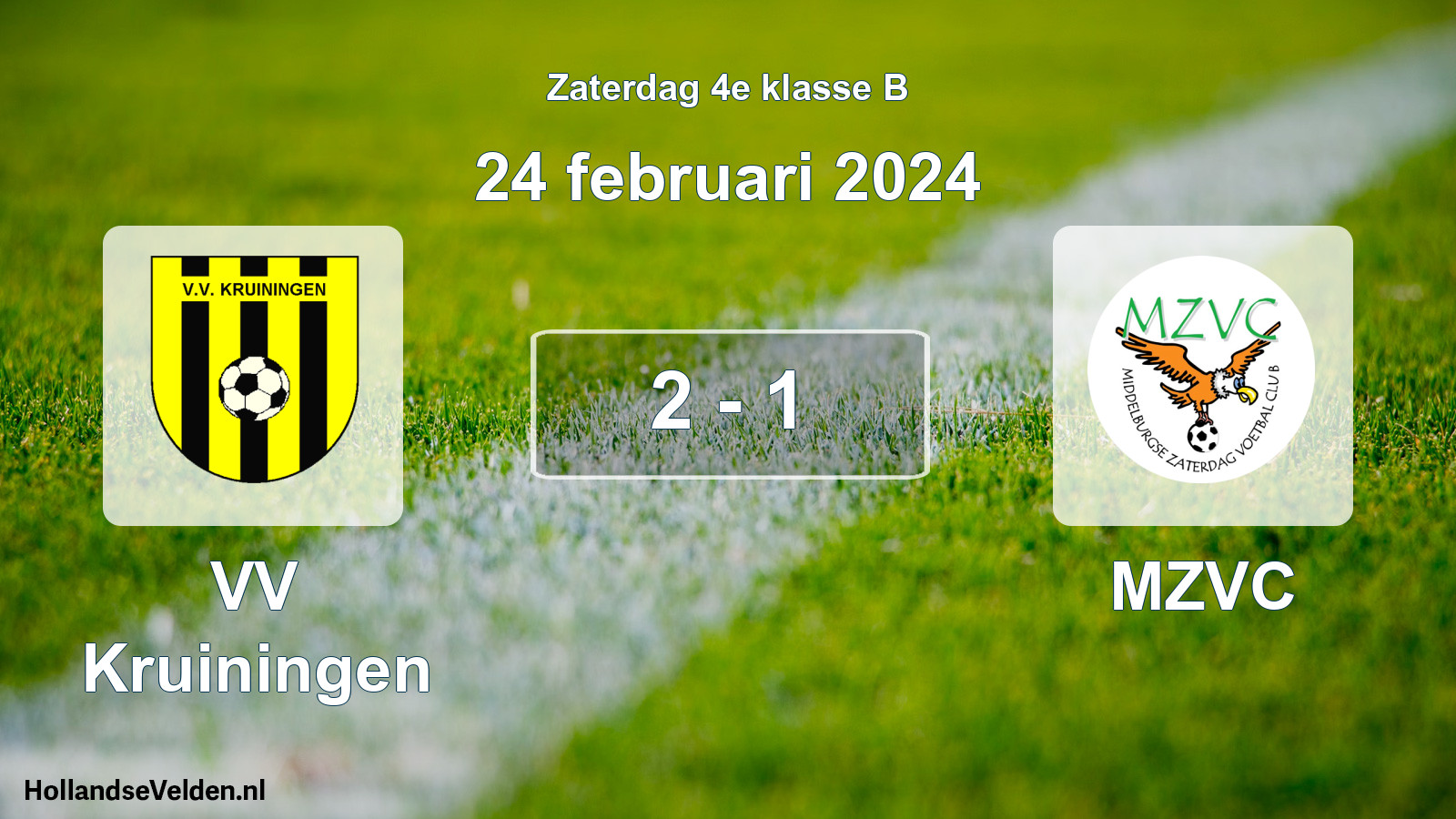 Total number of matches played: VV Kruiningen - MZVC 2 - 1 (24 February 2024)