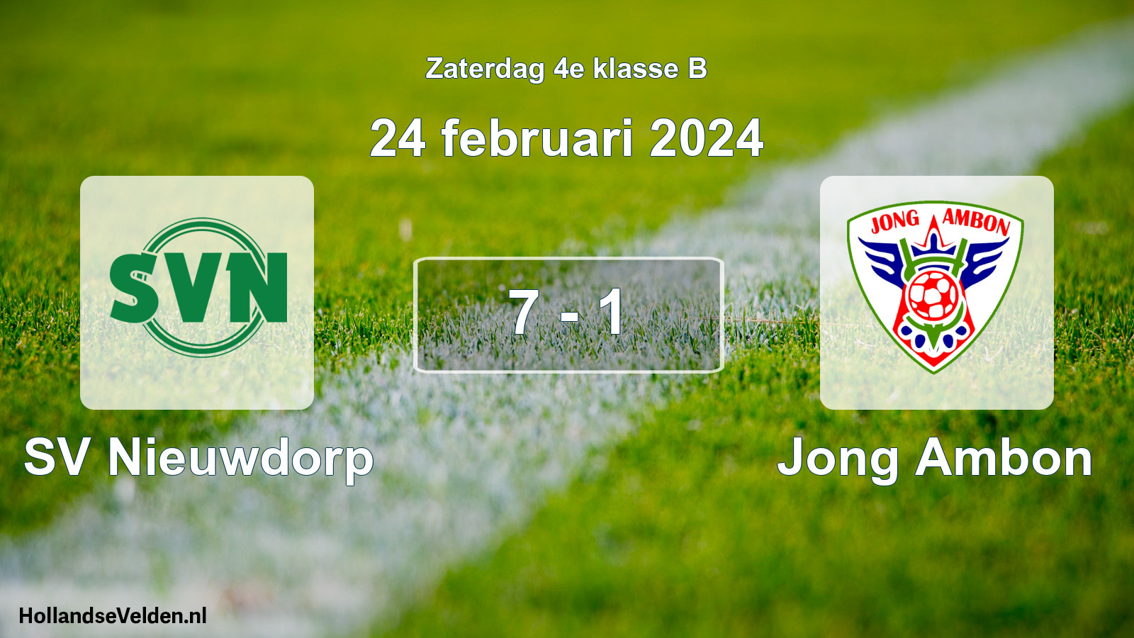 Total number of matches played: SV Nieuwdorp - Jong Ambon 7 - 1 (24 February 2024)