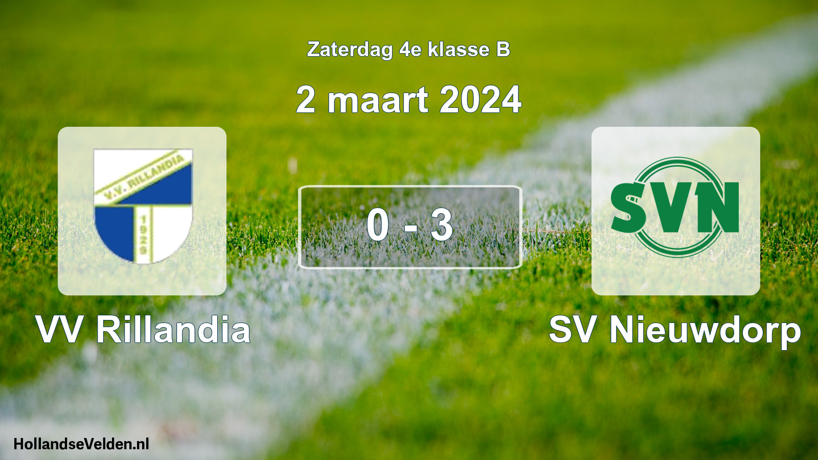 Total number of matches played: VV Rillandia - SV Nieuwdorp 0 - 3 (2 March 2024)