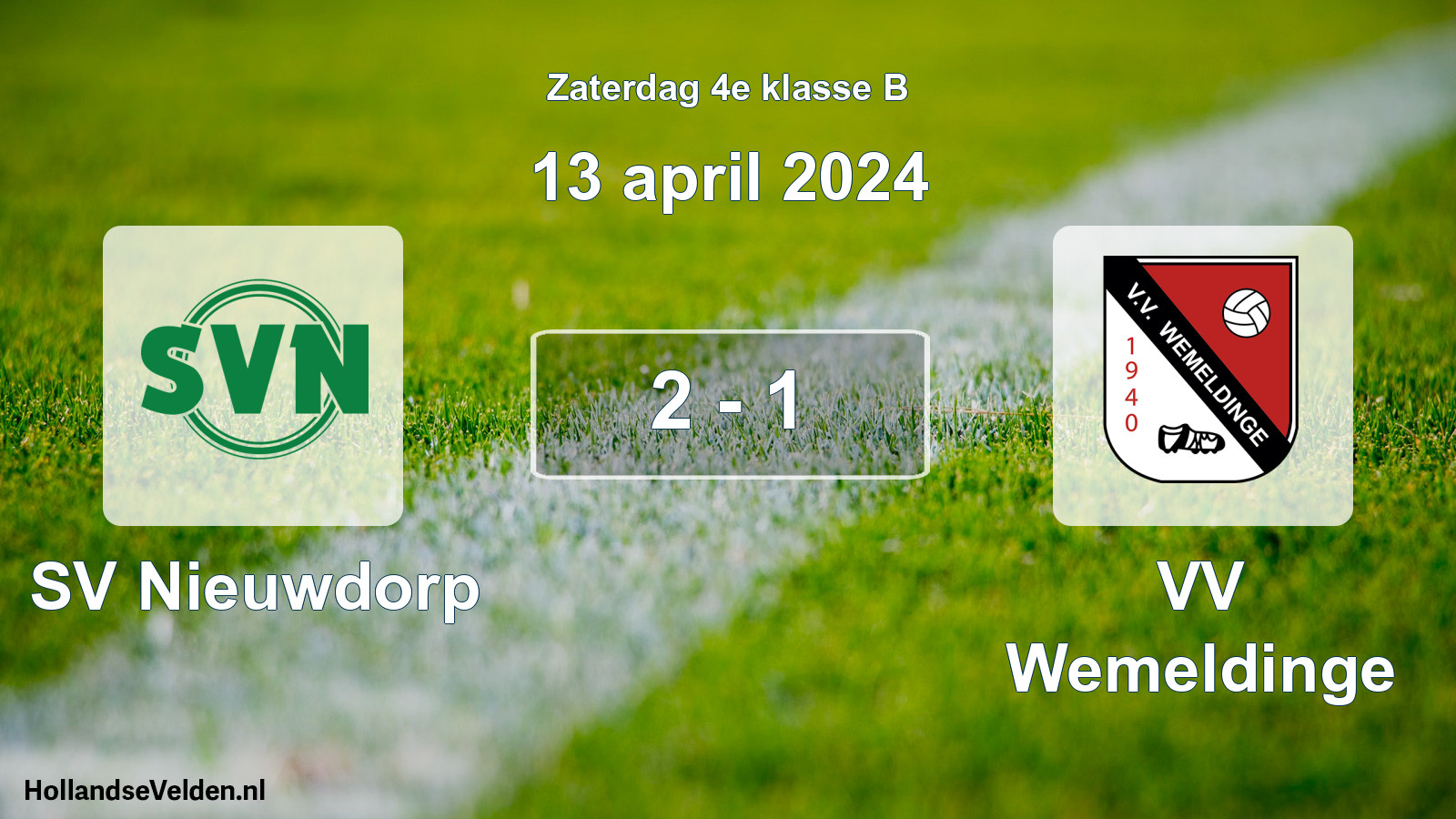 Total number of matches played: SV Nieuwdorp - VV Wemeldinge 2 - 1 (13 April 2024)