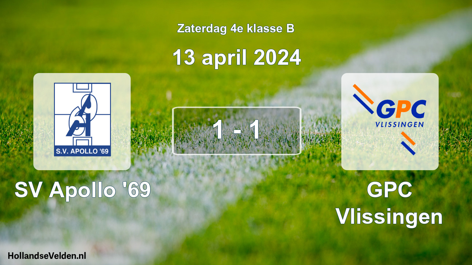 Total number of matches played: SV Apollo '69 - GPC Vlissingen 1 - 1 (13 April 2024)