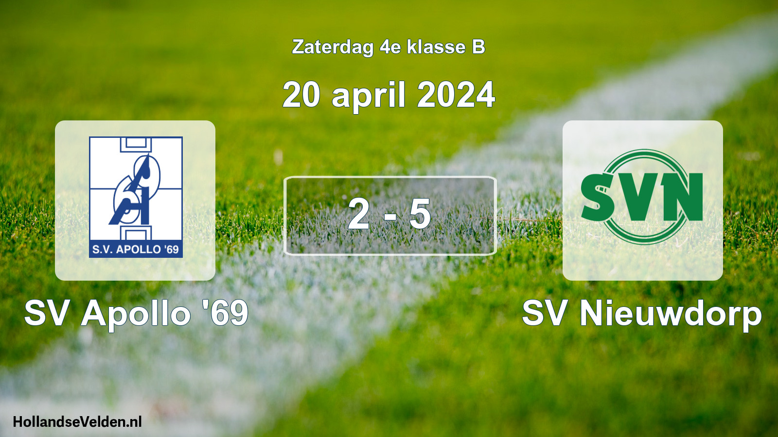 Total number of matches played: SV Apollo '69 - SV Nieuwdorp 2 - 5 (20 April 2024)