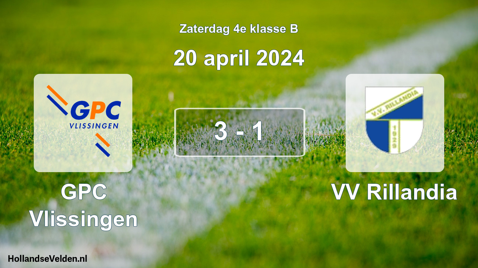 Total number of matches played: GPC Vlissingen - VV Rillandia 3 - 1 (20 April 2024)