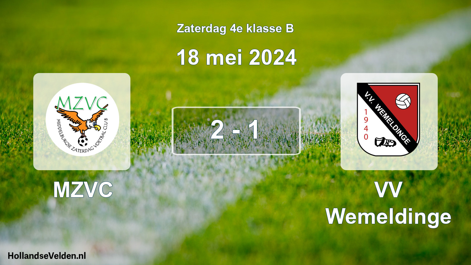 Total number of matches played: MZVC - VV Wemeldinge 2 - 1 (18 May 2024)