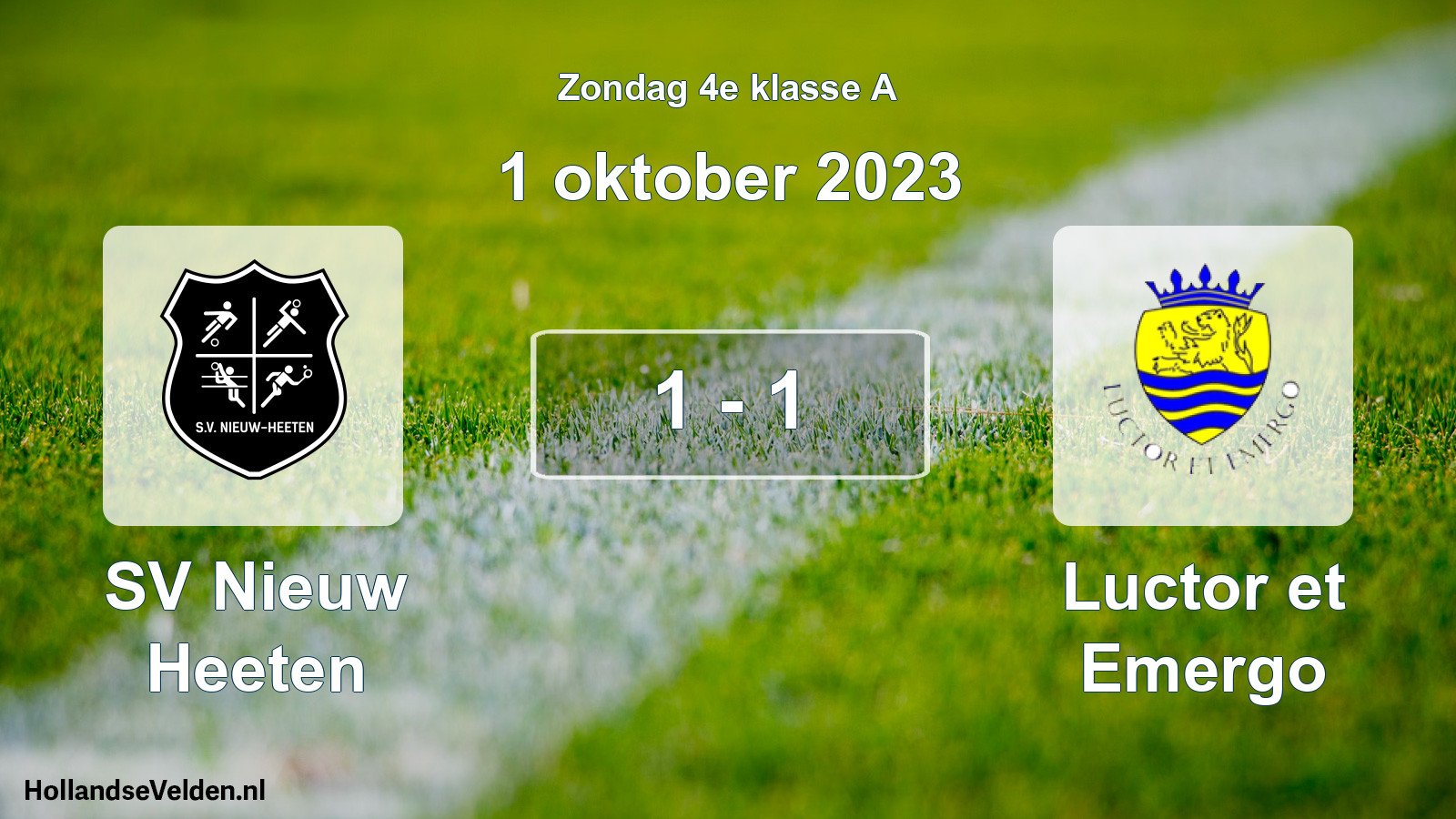 Total number of matches played: SV Nieuw Heeten - Luctor et Emergo 1 - 1 (1 October 2023)