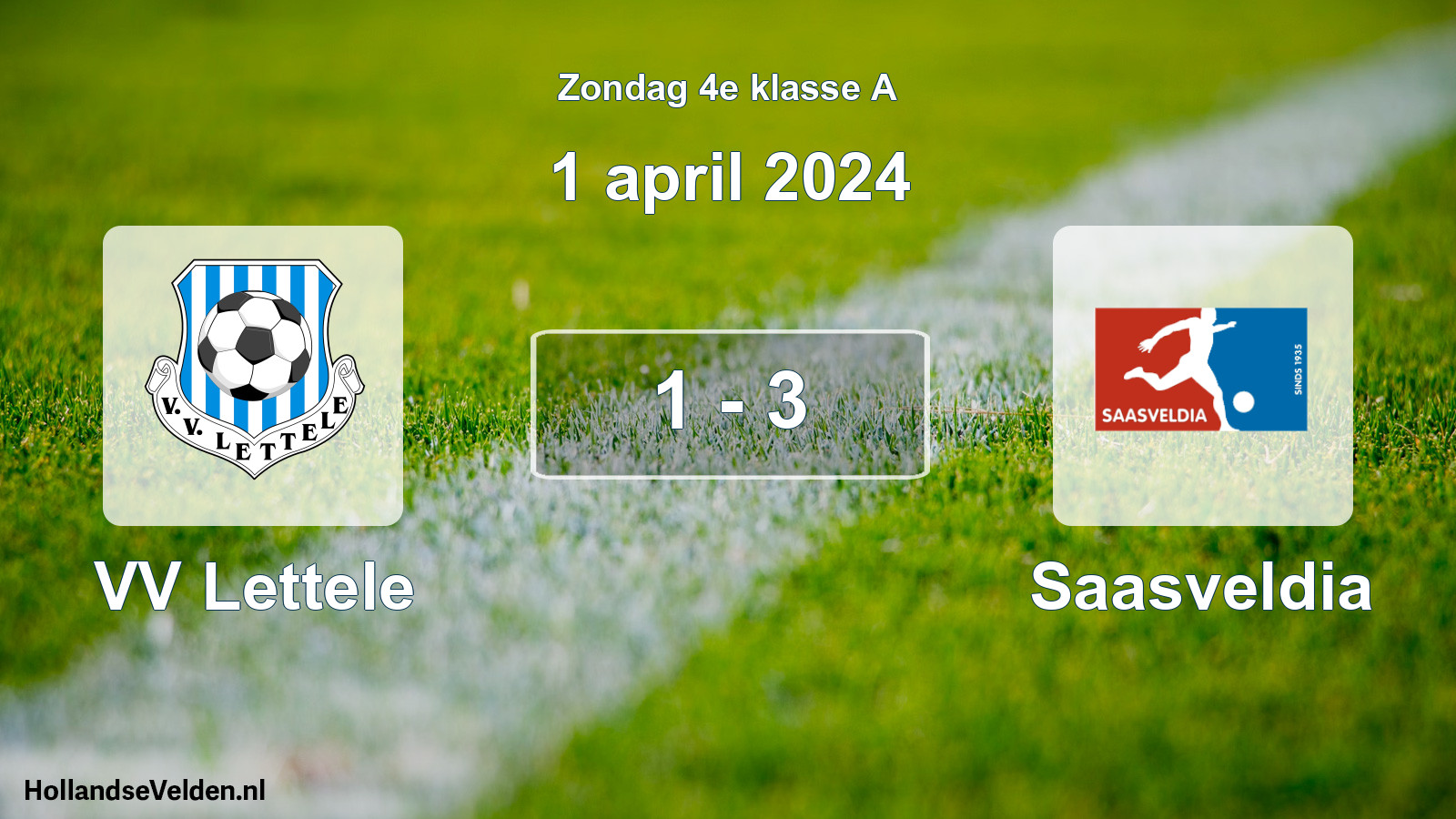 Total number of matches played: VV Lettele - Saasveldia 1 - 3 (1 April 2024)