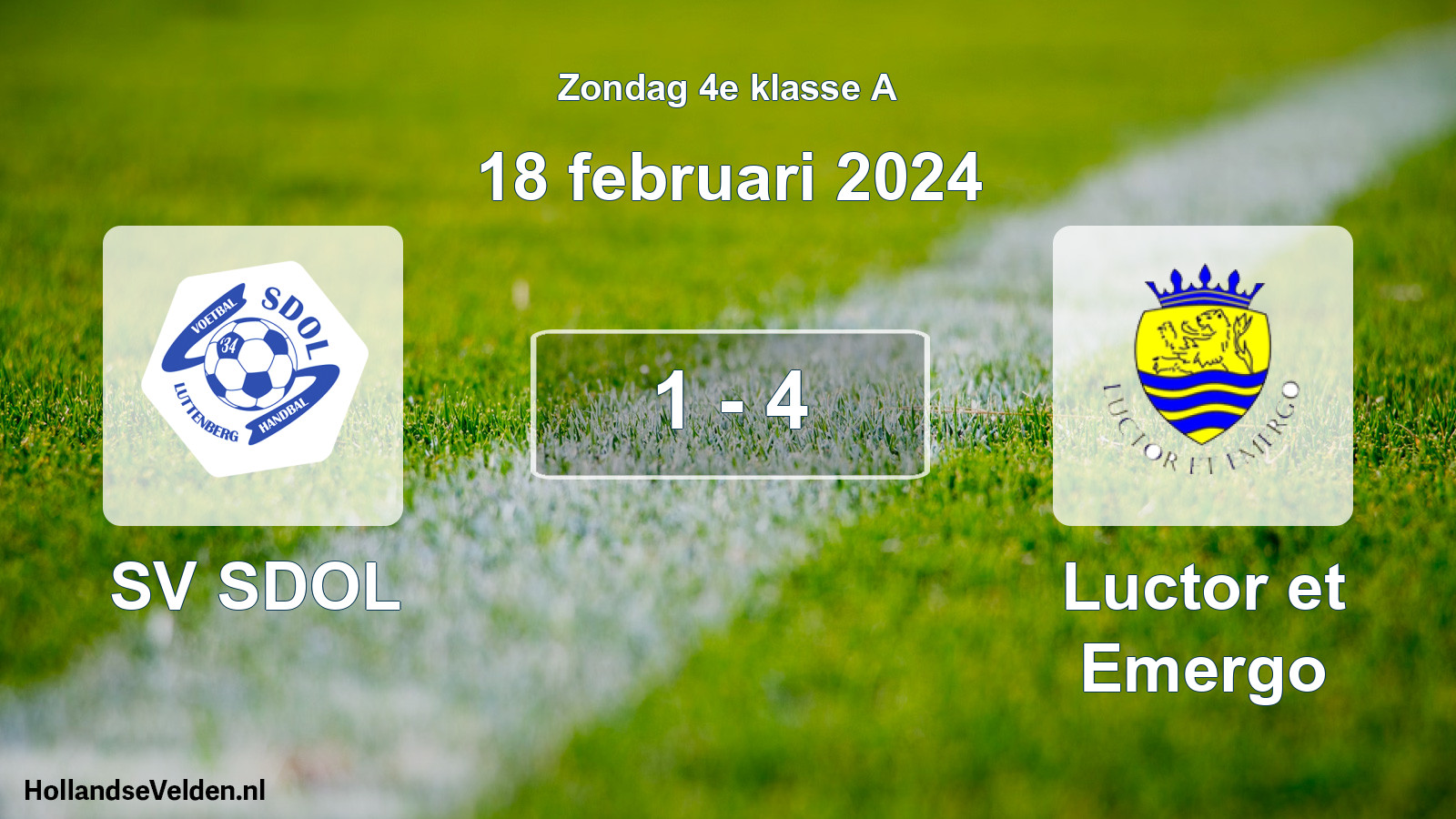 Total number of matches played: SV SDOL - Luctor et Emergo 1 - 4 (18 February 2024)