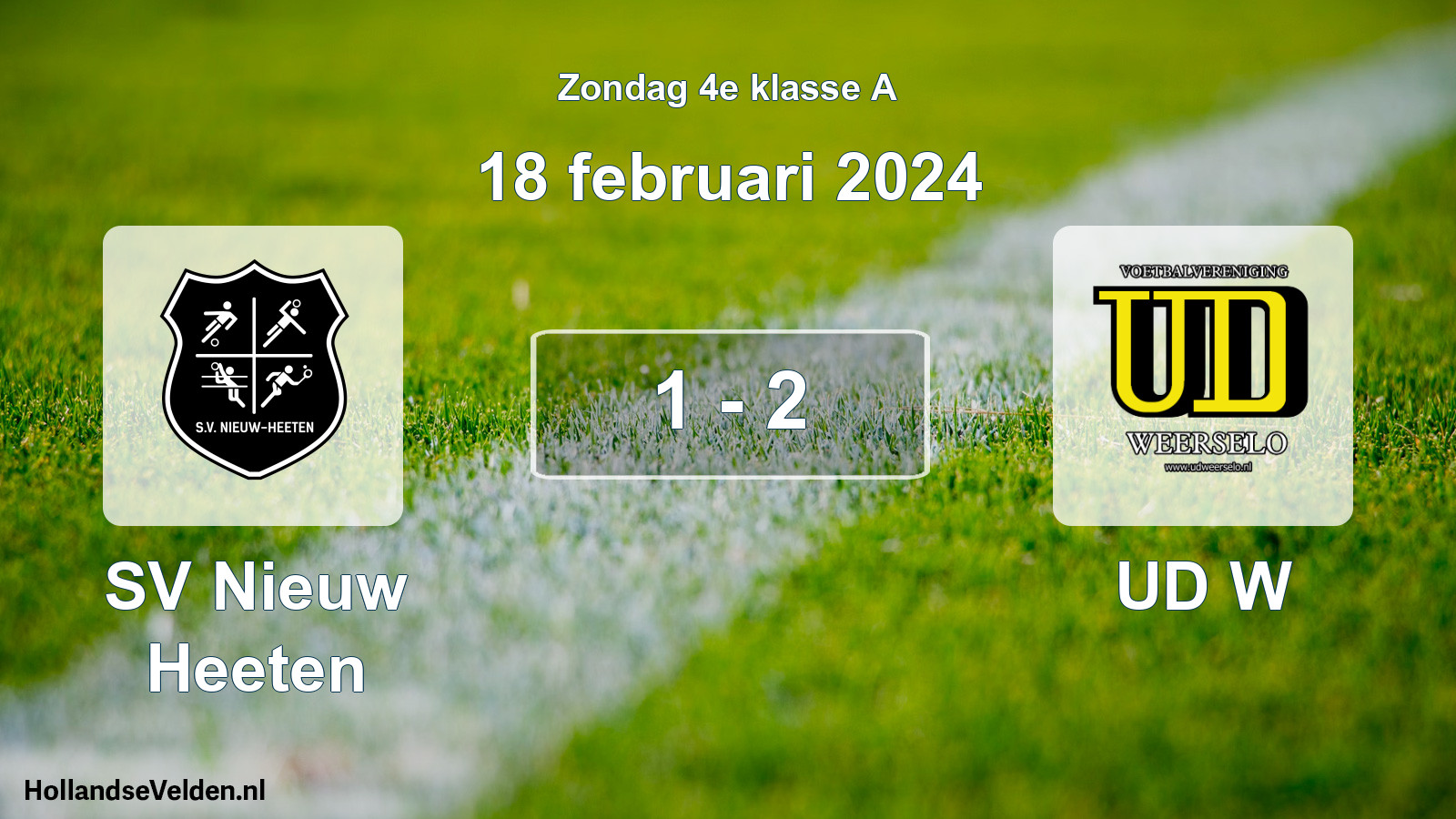 Total number of matches played: SV Nieuw Heeten - UD W 1 - 2 (18 February 2024)