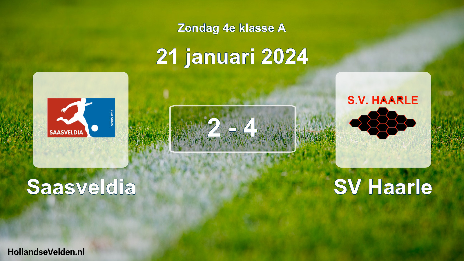 Total number of matches played: Saasveldia - SV Haarle 2 - 4 (21 January 2024)