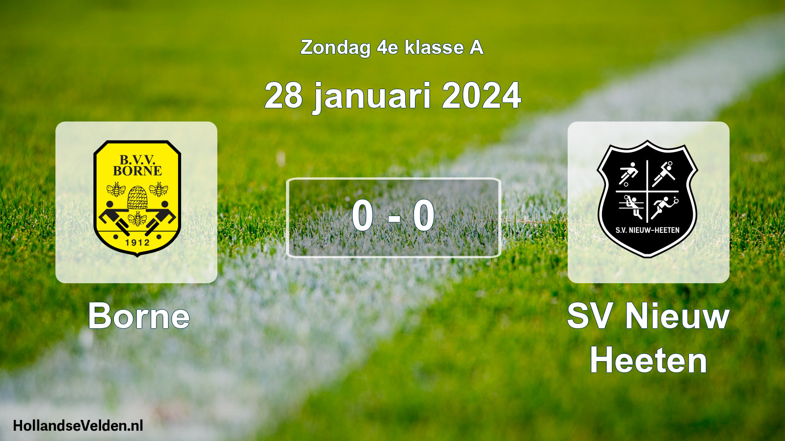 Total number of matches played: Borne - SV Nieuw Heeten 0 - 0 (28 January 2024)