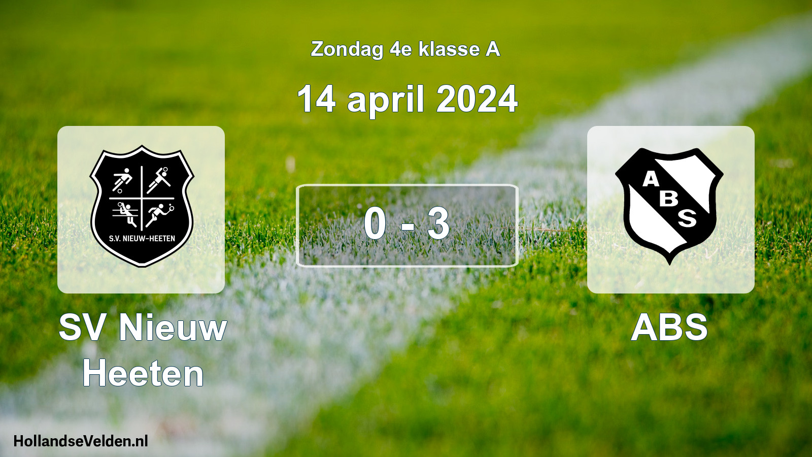 Total number of matches played: SV Nieuw Heeten - ABS 0 - 3 (14 April 2024)