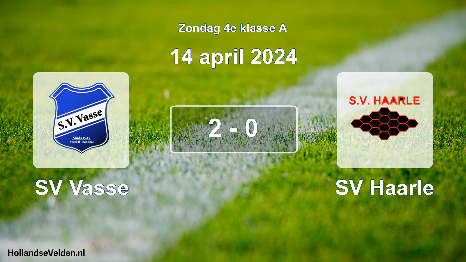 Total number of matches played: SV Vasse - SV Haarle 2 - 0 (14 April 2024)