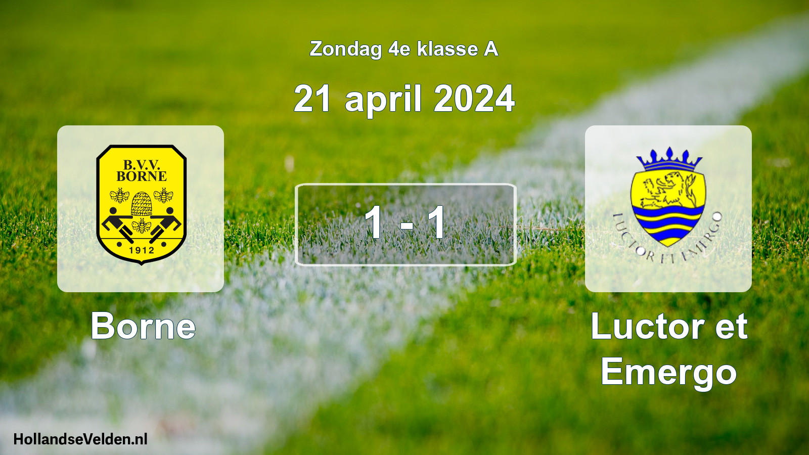 Total number of matches played: Borne - Luctor et Emergo 1 - 1 (21 April 2024)