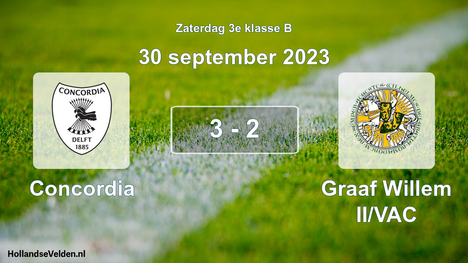Total number of matches played: Concordia - Graaf Willem II/VAC 3 - 2 (30 September 2023)