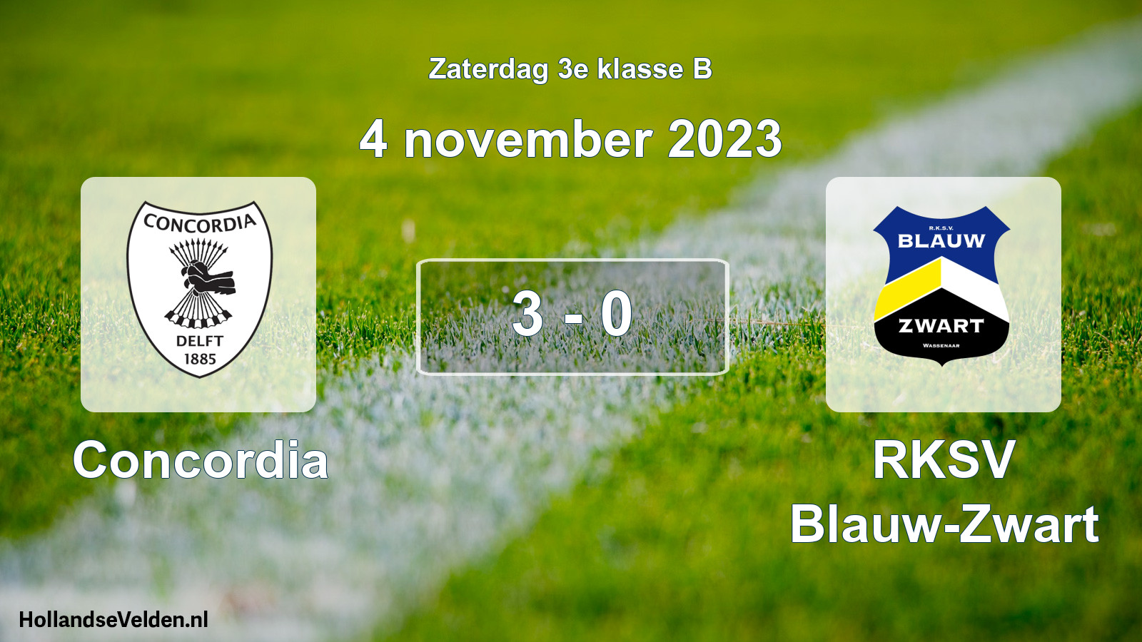 Total number of matches played: Concordia - RKSV Blauw-Zwart 3 - 0 (4 November 2023)