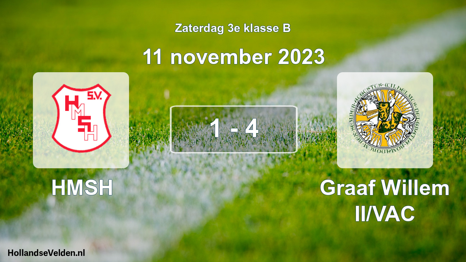 Total number of matches played: HMSH - Graaf Willem II/VAC 1 - 4 (11 November 2023)