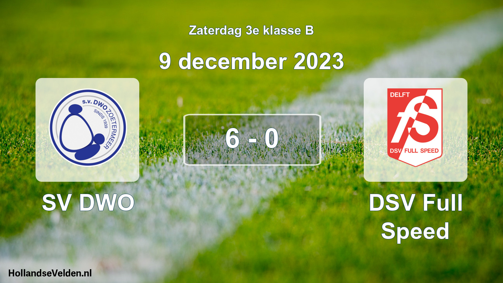 Total number of matches played: SV DWO - DSV Full Speed 6 - 0 (9 December 2023)