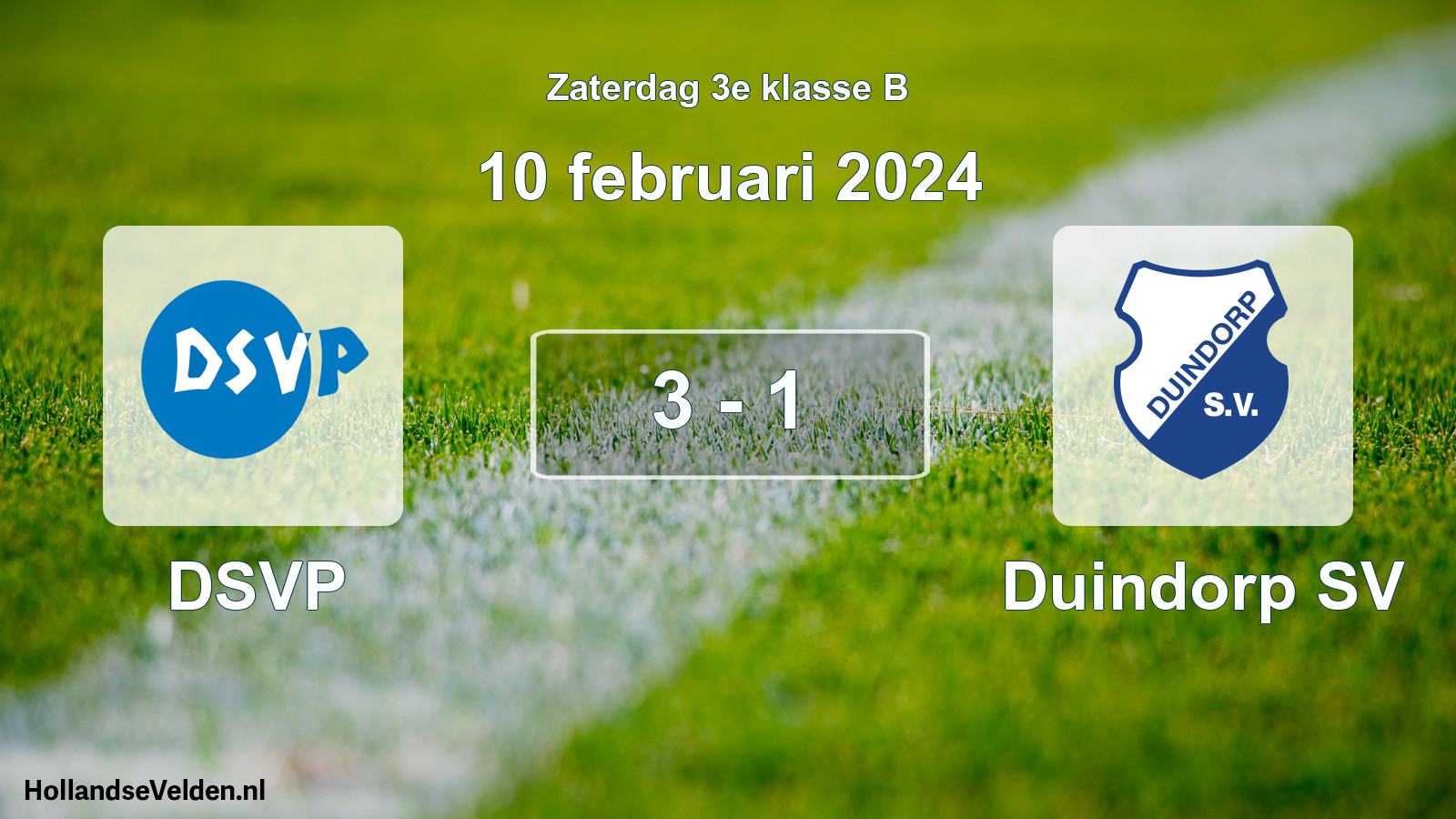 Total number of matches played: DSVP - Duindorp SV 3 - 1 (10 February 2024)