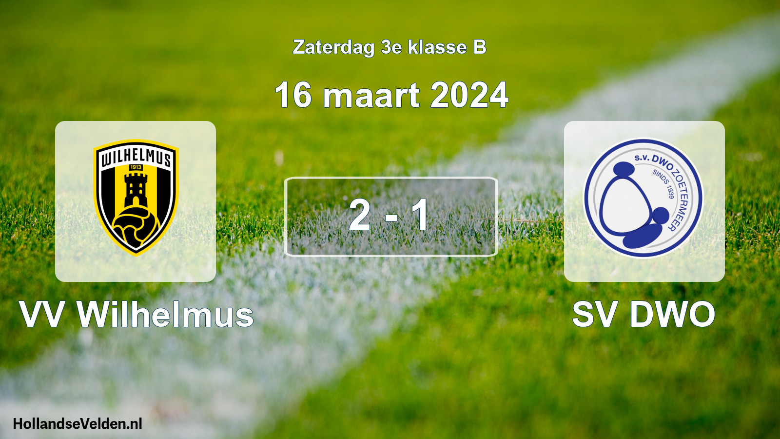 Total number of matches played: VV Wilhelmus - SV DWO 2 - 1 (16 March 2024)