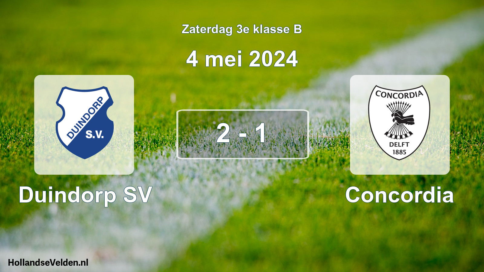 Total number of matches played: Duindorp SV - Concordia 2 - 1 (4 May 2024)