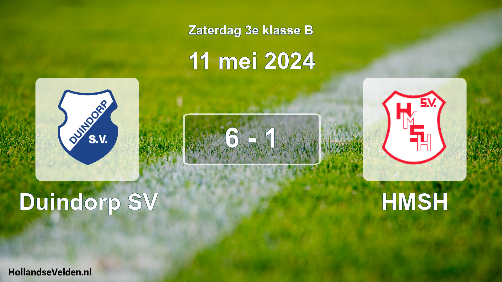 Total number of matches played: Duindorp SV - HMSH 6 - 1 (11 May 2024)