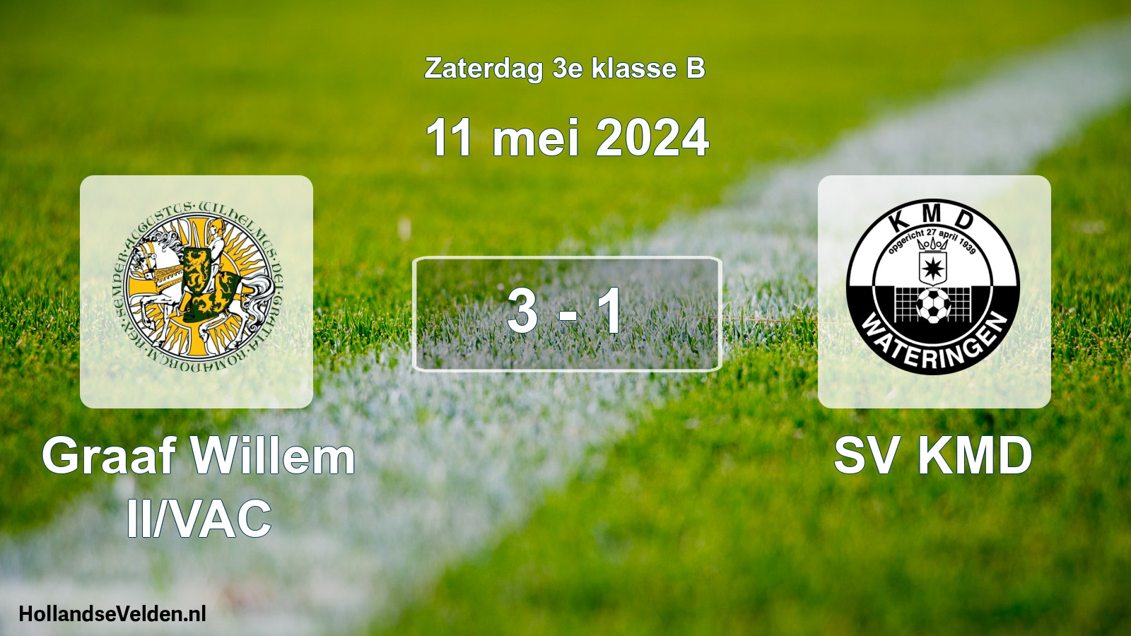 Total number of matches played: Graaf Willem II/VAC - SV KMD 3 - 1 (11 May 2024)