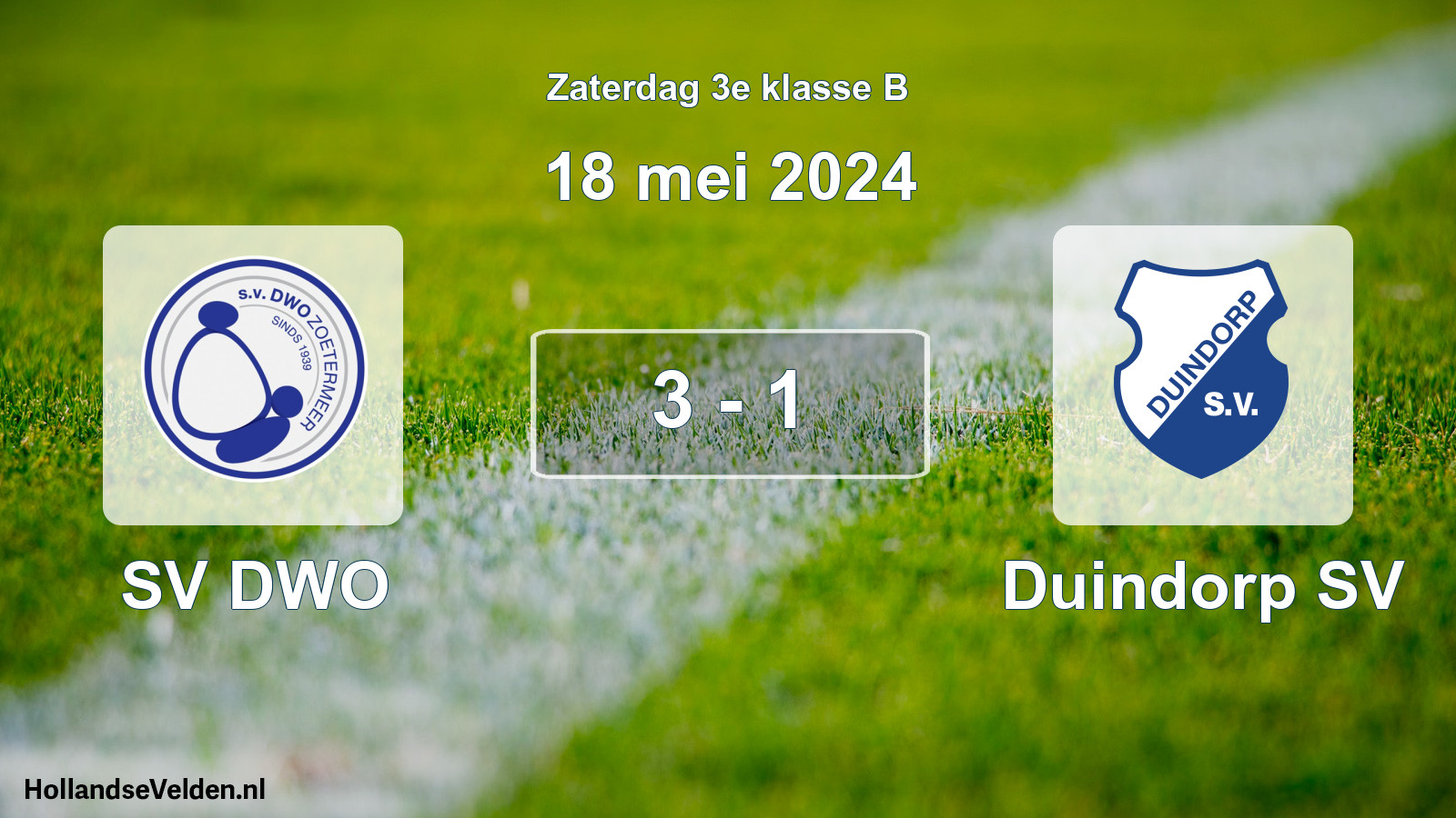 Total number of matches played: SV DWO - Duindorp SV 3 - 1 (18 May 2024)