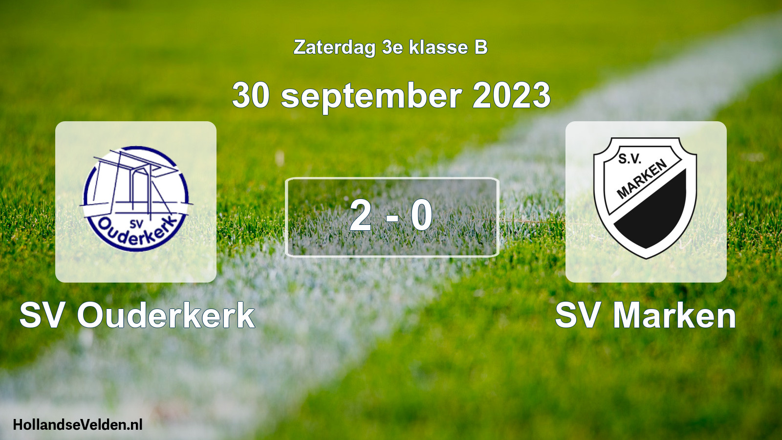 Total number of matches played: SV Ouderkerk - SV Marken 2 - 0 (30 September 2023)
