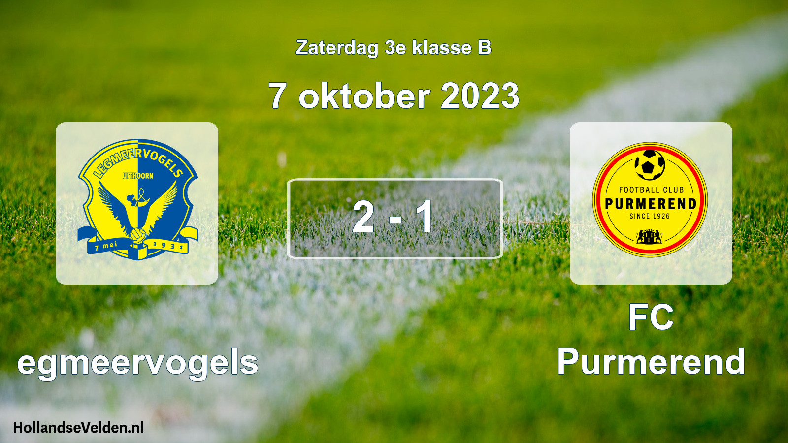 Total number of matches played: Legmeervogels - FC Purmerend 2 - 1 (7 October 2023)