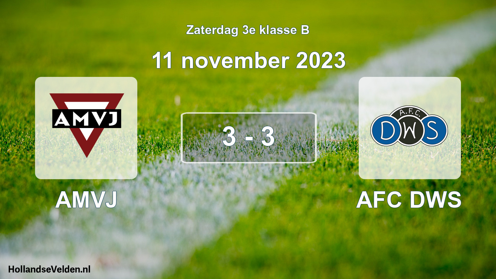 Total number of matches played: AMVJ - AFC DWS 3 - 3 (11 November 2023)