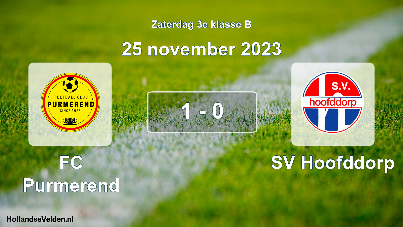 Total number of matches played: FC Purmerend - SV Hoofddorp 1 - 0 (25 November 2023)