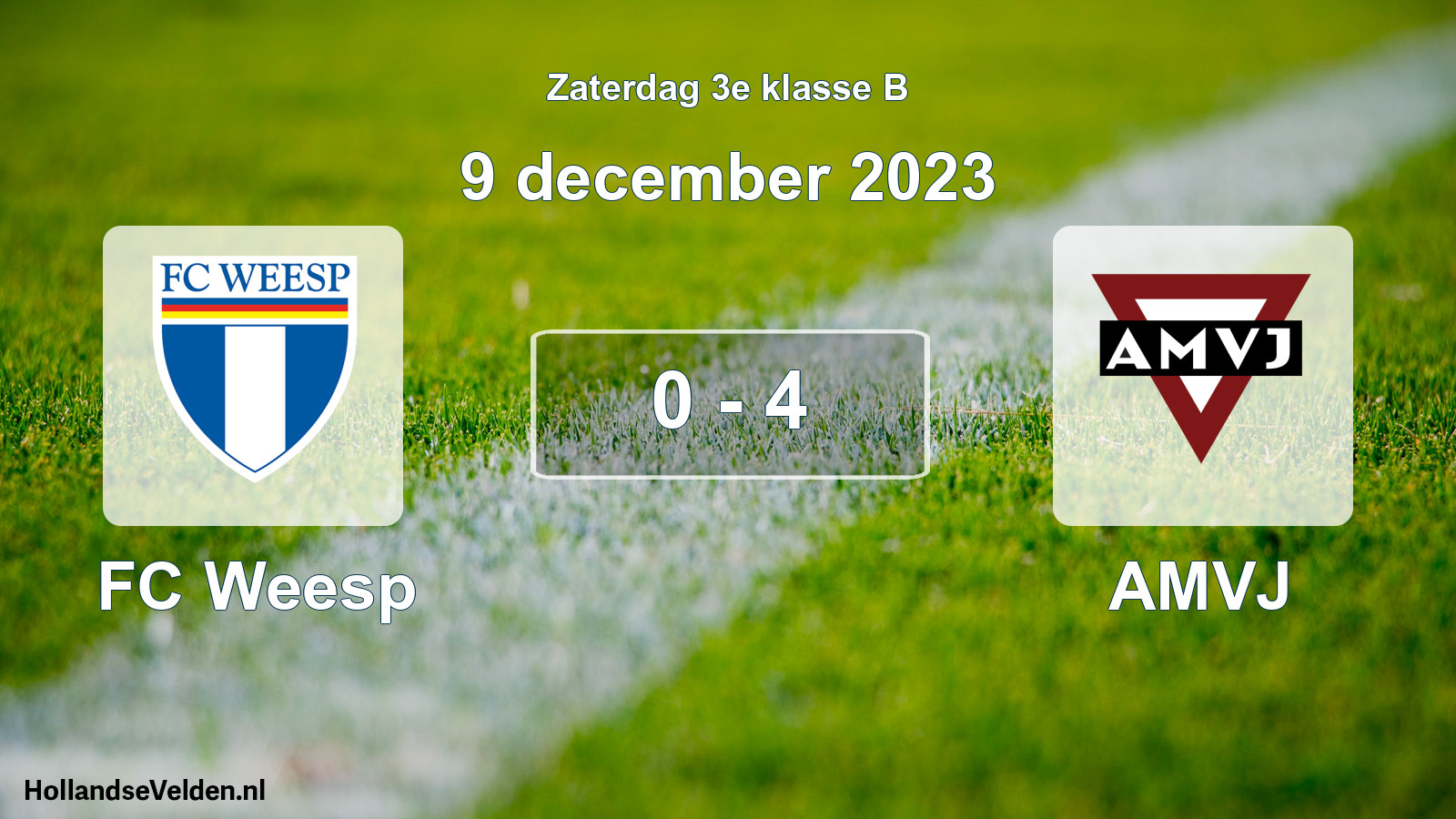 Total number of matches played: FC Weesp - AMVJ 0 - 4 (9 December 2023)